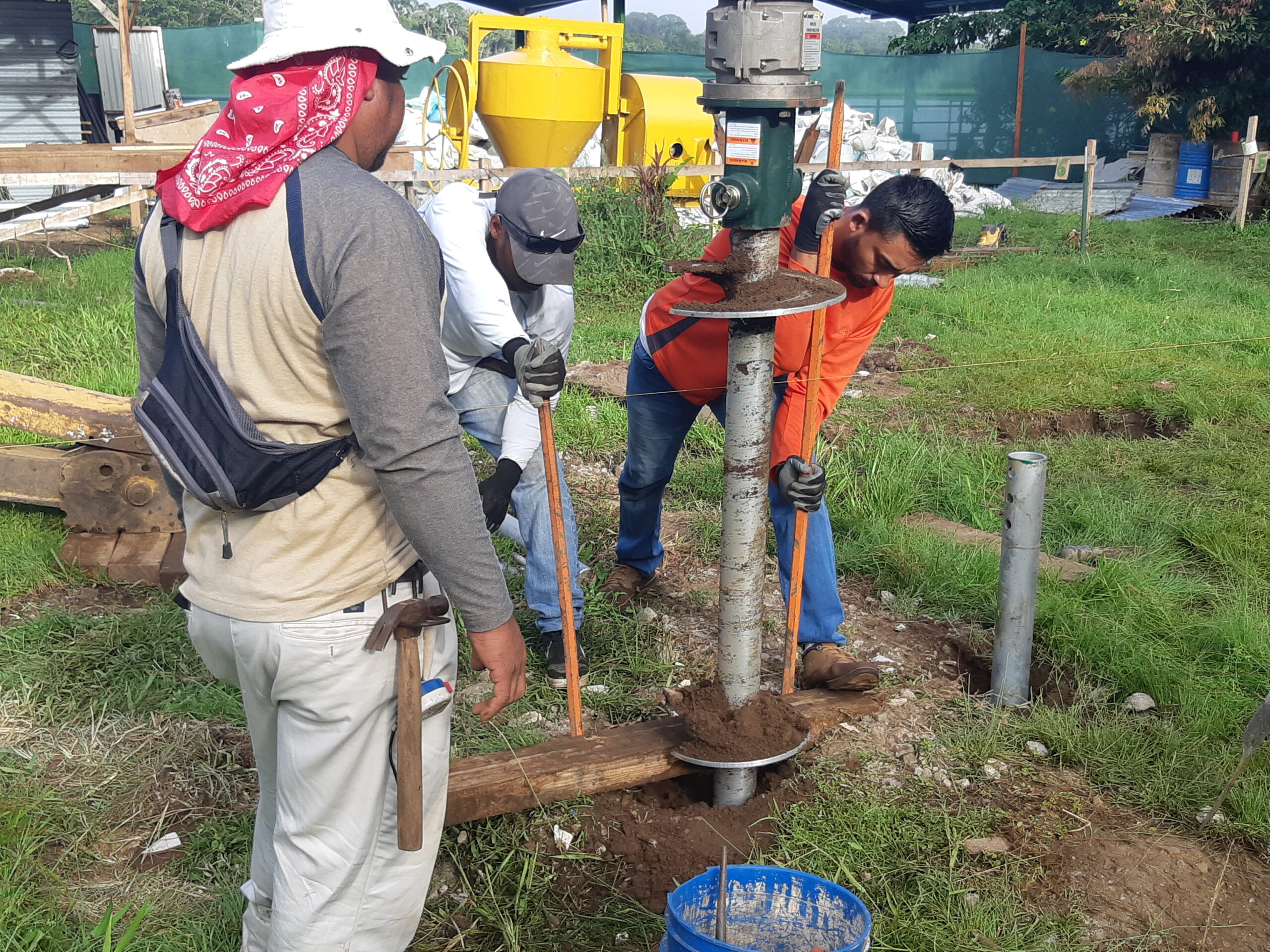 Helical Foundation digging with drill